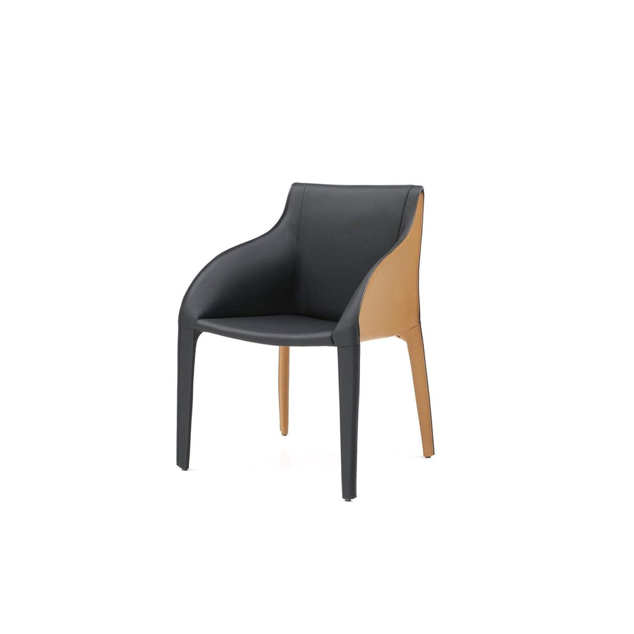Emory Dining Armchair-Whiteline Modern Living-WHITELINE-DAC1881P-BLK/BRN-Dining Chairs-1-France and Son
