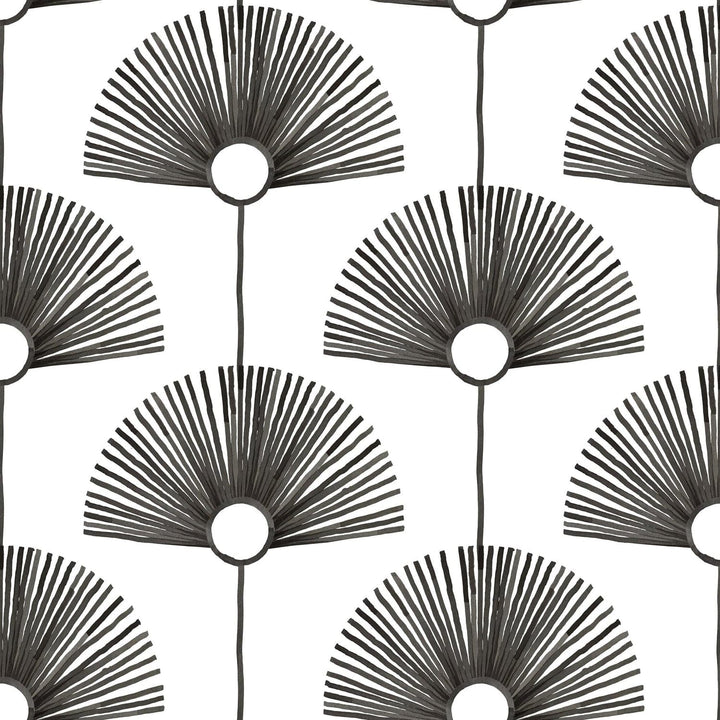 Deco Fan Wallpaper-Mitchell Black-MITCHB-WC-BB-FN-CB-PM-10-Wall DecorPatterns Calligraphy Black-Premium Matte Paper-5-France and Son