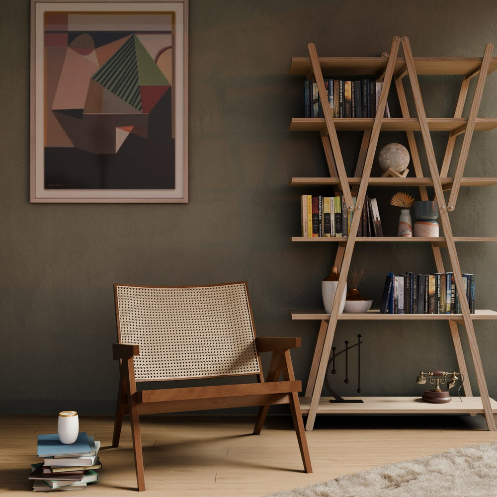 Vico X Bookcase-France & Son-FB5719NTRL-Bookcases & Cabinets-2-France and Son
