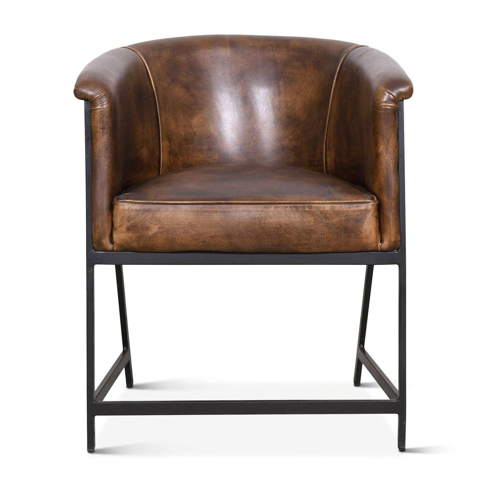 Essex 22" Leather Armchair-Home Trends & Designs-HOMETD-FEX-PLAC-AW-Lounge ChairsAntique Whiskey-2-France and Son