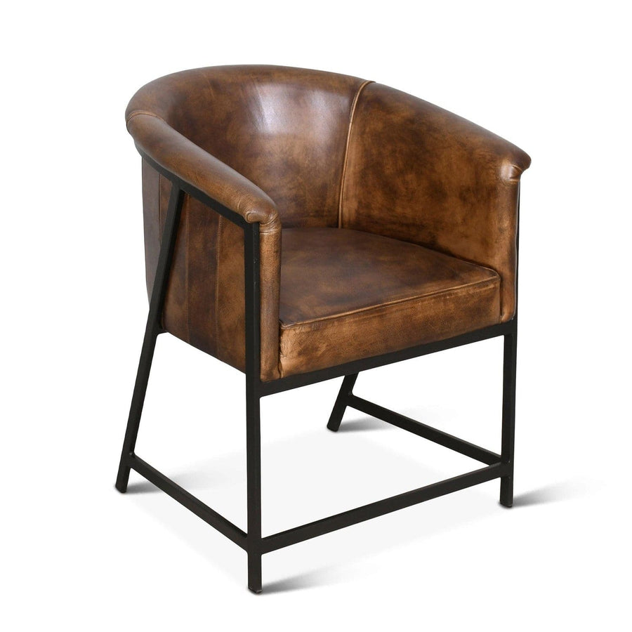 Essex 22" Leather Armchair-Home Trends & Designs-HOMETD-FEX-PLAC-AW-Lounge ChairsAntique Whiskey-1-France and Son