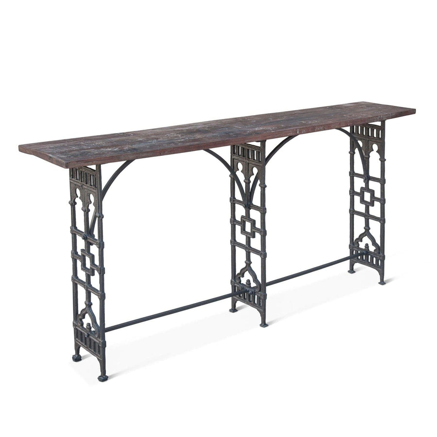 French Market Old World Trestle Console-Home Trends & Designs-HOMETD-FFM-CN62-Console Tables-1-France and Son