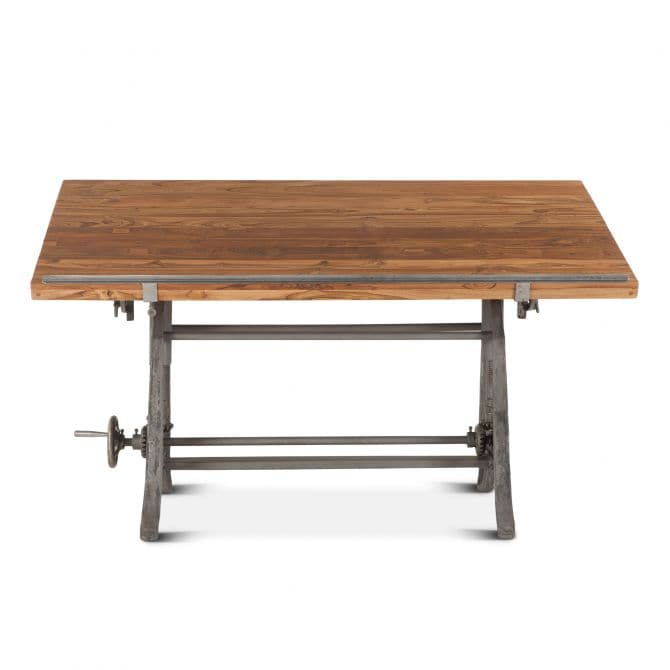Industrial Loft 62" Adjustable Drafting Desk Natural-Home Trends & Designs-HOMETD-FIL-OD62-Desks-1-France and Son