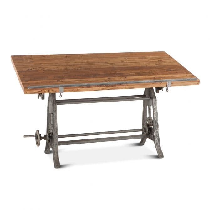 Industrial Loft 62" Adjustable Drafting Desk Natural-Home Trends & Designs-HOMETD-FIL-OD62-Desks-2-France and Son