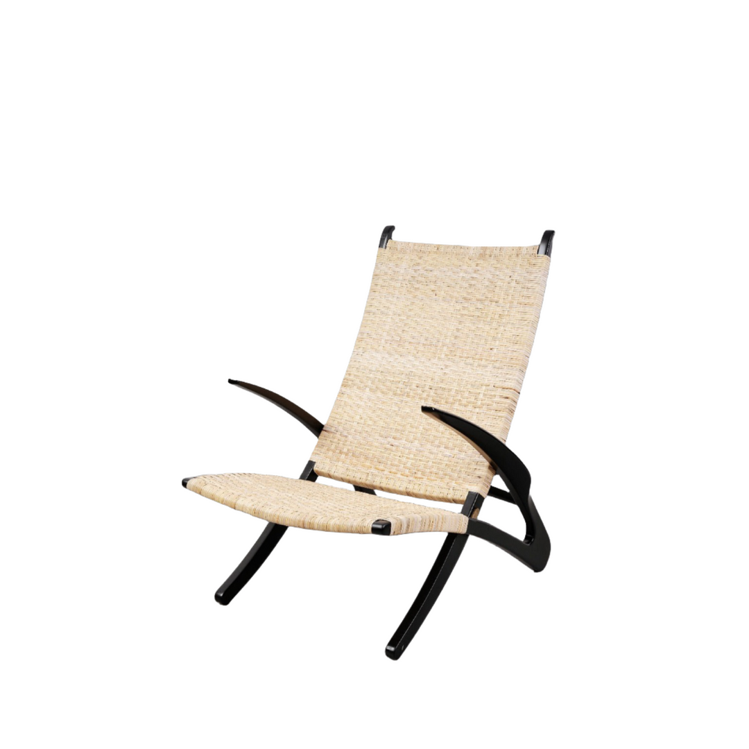 Hans Dolphin Folding Lounge Chair-France & Son-FL1037BLK-Lounge ChairsBlack-1-France and Son