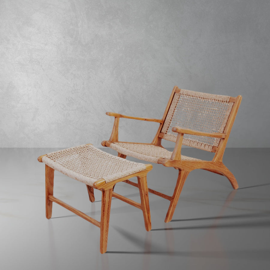 Basham Lounge Chair and Ottoman-France & Son-FL1061SYN-Lounge Chairs-1-France and Son