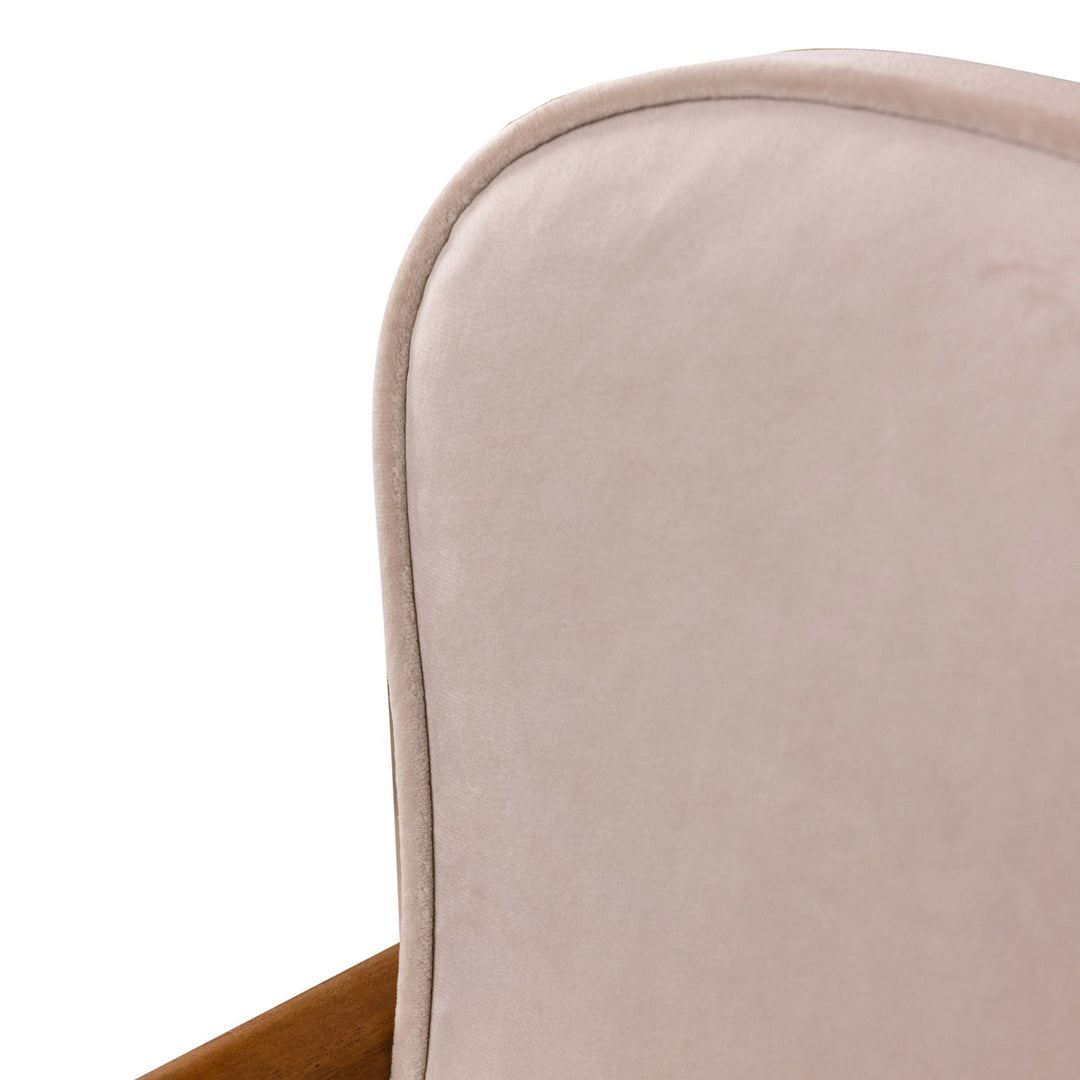 Royere Dining Arm Chair - Velvet (New Version)-France & Son-FL1087H-BGE-NEW-Dining Chairs-3-France and Son