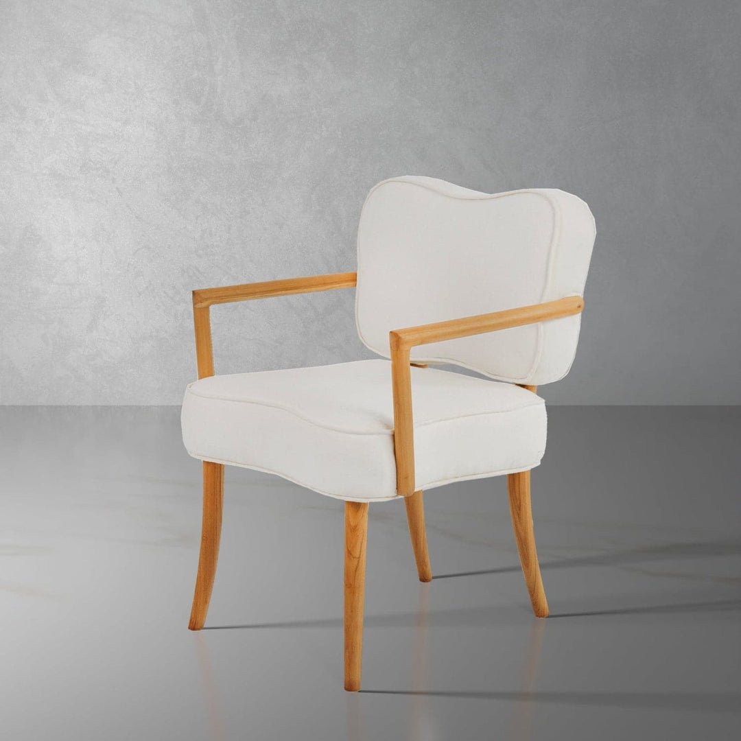 Jean Royere Dining Arm Chair-France & Son-FL1087IVORY-Dining Chairs-1-France and Son