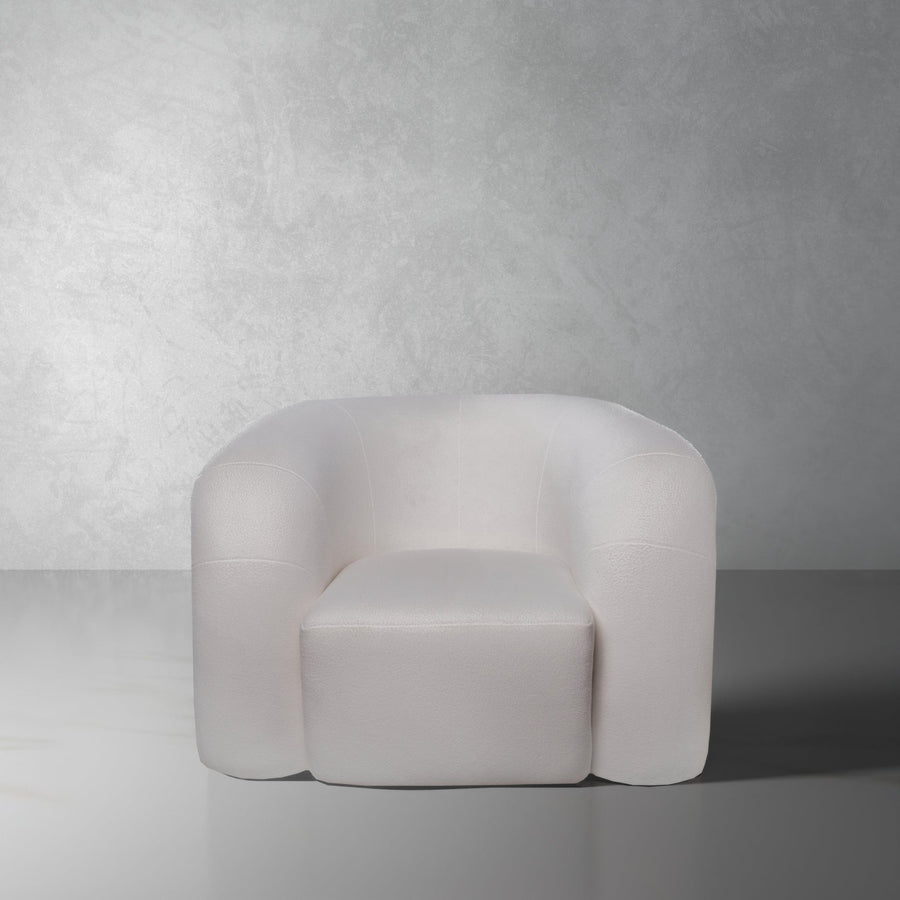 Polar Bear Swivel Chair-France & Son-FL1097IVORY-Lounge Chairs-1-France and Son