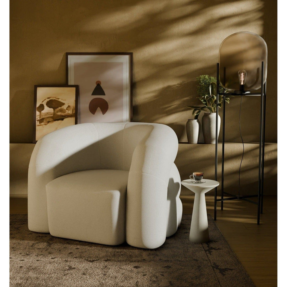 Royere Polar Bear Swivel Chair-France & Son-FL1097IVORY-Lounge Chairs-2-France and Son