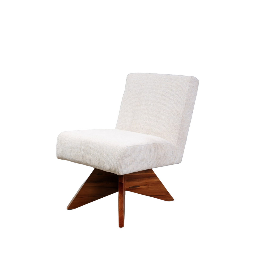 Pierre Jeanneret Armless Slipper Chair w/ X base-France & Son-FL1329BEIGE-Lounge Chairs-1-France and Son