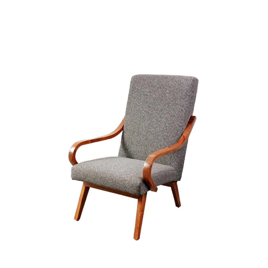 Claudine Lounge Chair-France & Son-FL1348GREY-Lounge ChairsGrey-1-France and Son