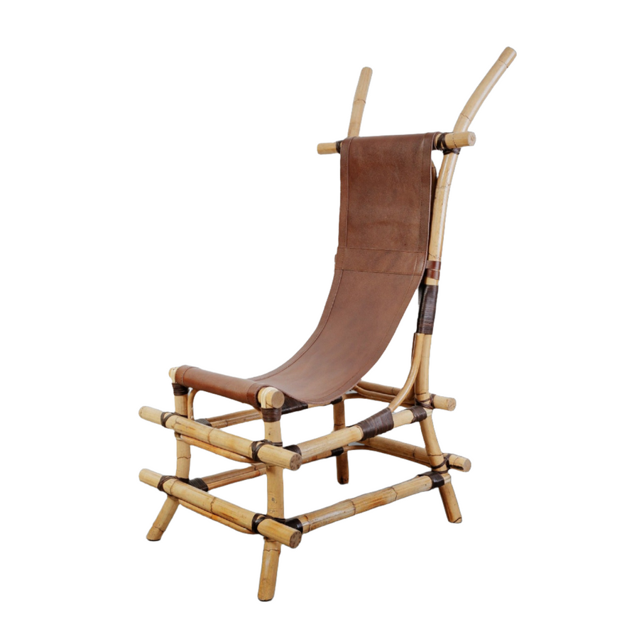 Orosco Leather Gazelle Chair-France & Son-FL1359-Lounge Chairs-1-France and Son