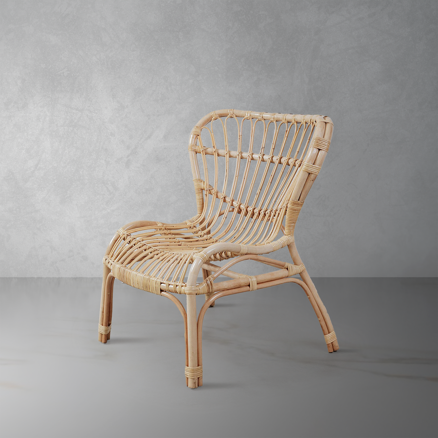 Viggo Foxy Rattan Accent Lounge Chair-France & Son-FL1362-Lounge ChairsSingle-Natural-1-France and Son