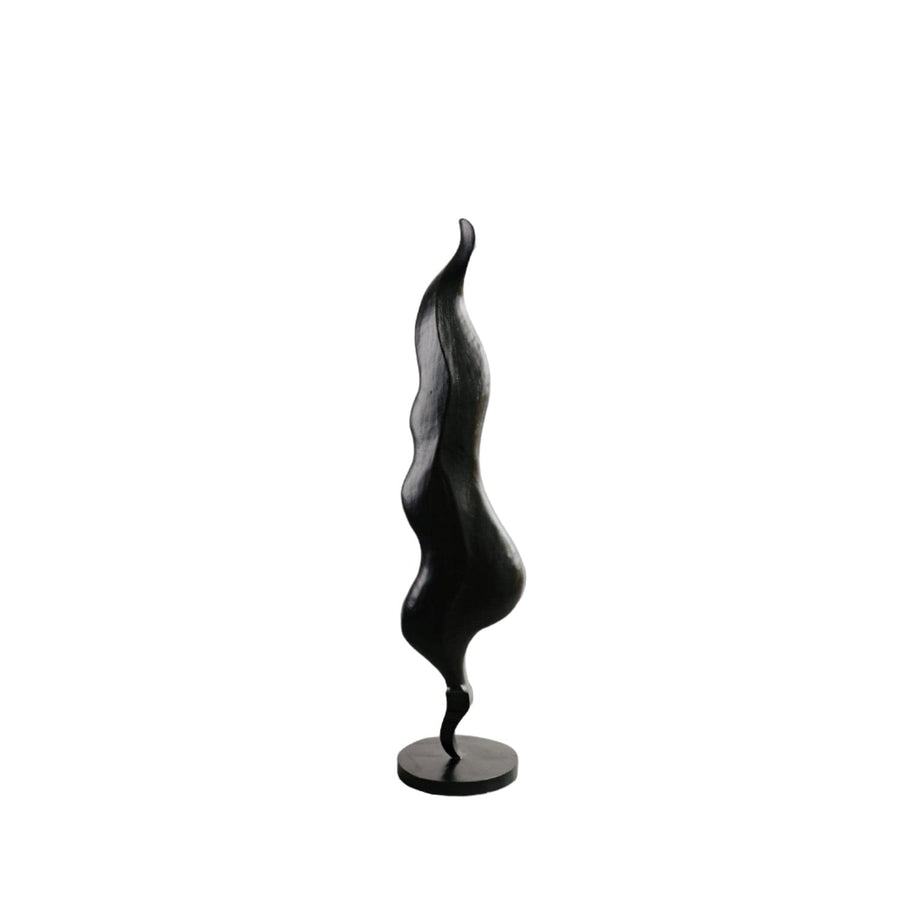 Eternal Flame Black Wood Floor Sculpture-France & Son-FL2003BLK-Decorative Objects-1-France and Son