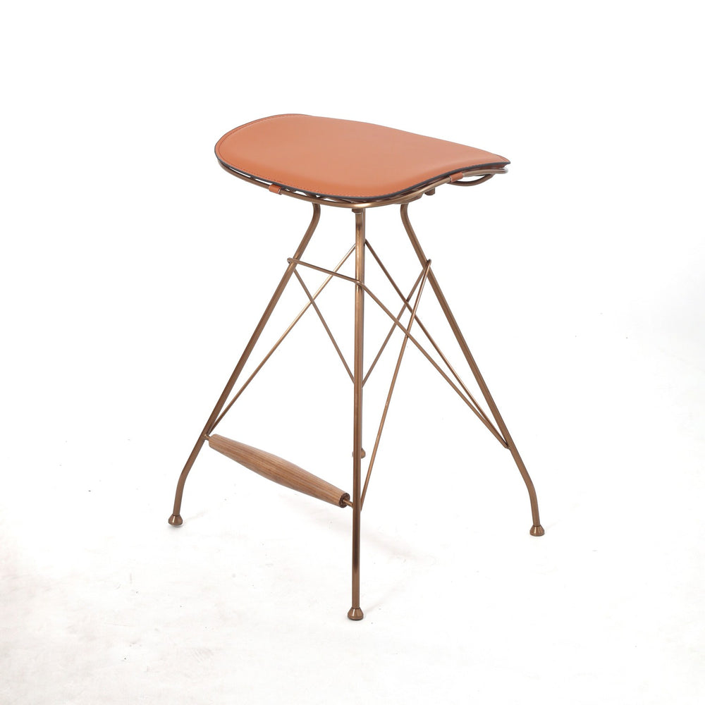 Odilia Counter Stool-France & Son-FMS018C-BRNRGLD-Dining Chairs-2-France and Son