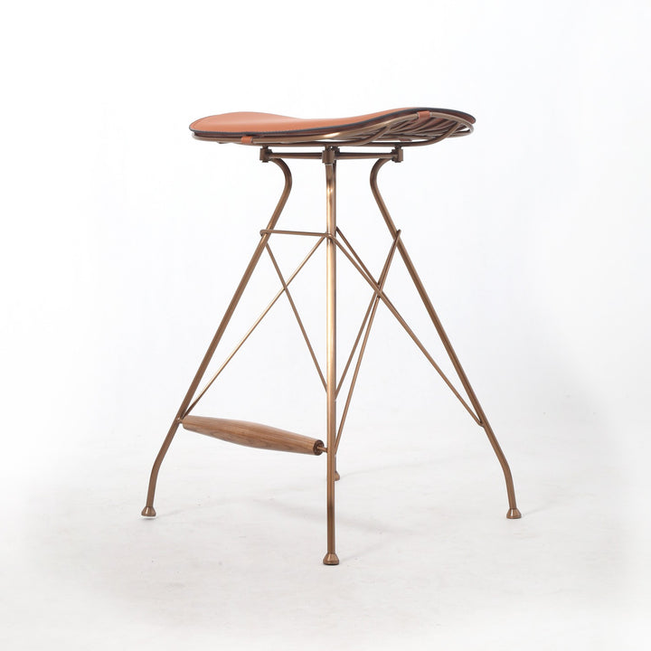 Odilia Counter Stool-France & Son-FMS018C-BRNRGLD-Dining Chairs-3-France and Son