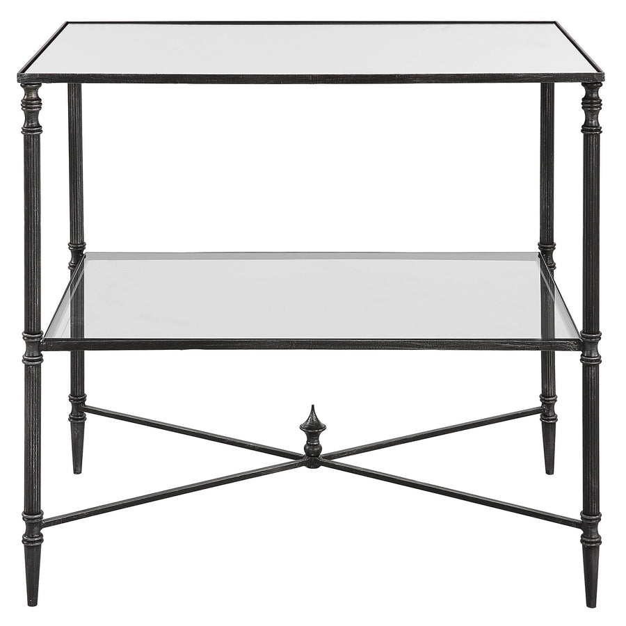 Henzler Mirrored Steel Lamp Table-Uttermost-UTTM-22984-Side Tables-1-France and Son