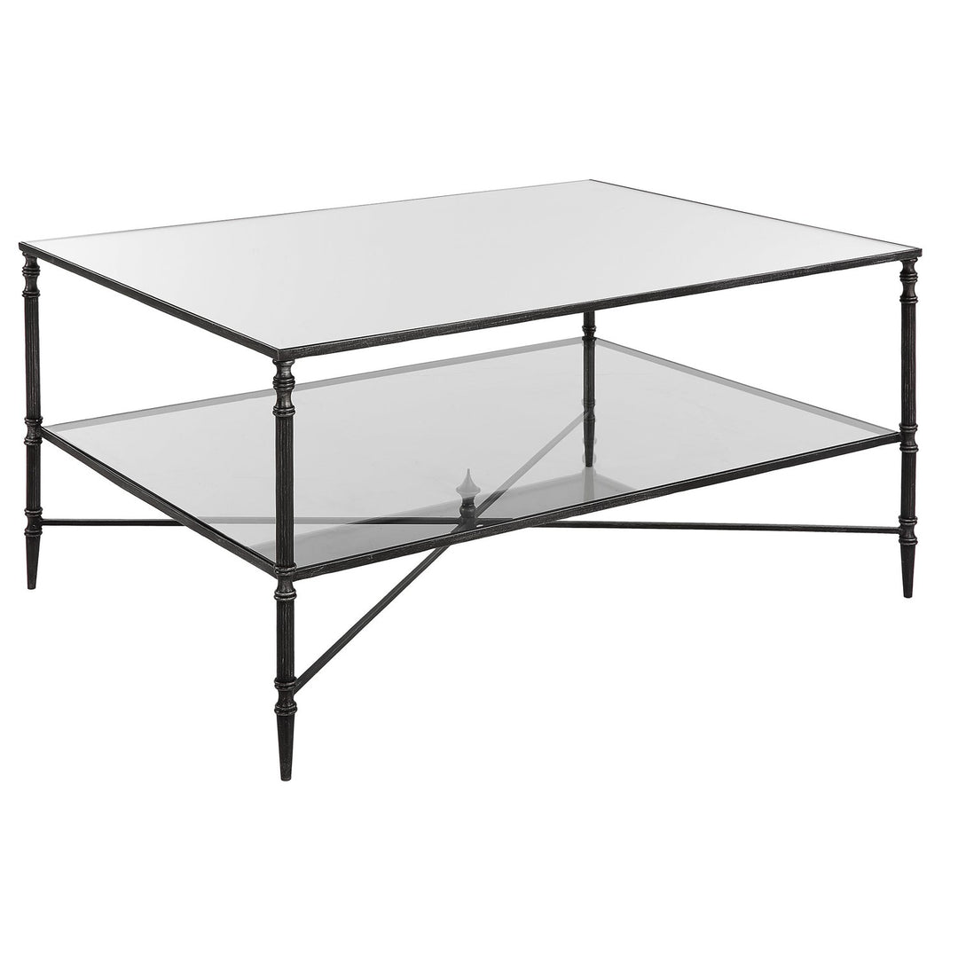 Henzler Mirrored Steel Coffee Table-Uttermost-UTTM-22985-Coffee Tables-3-France and Son