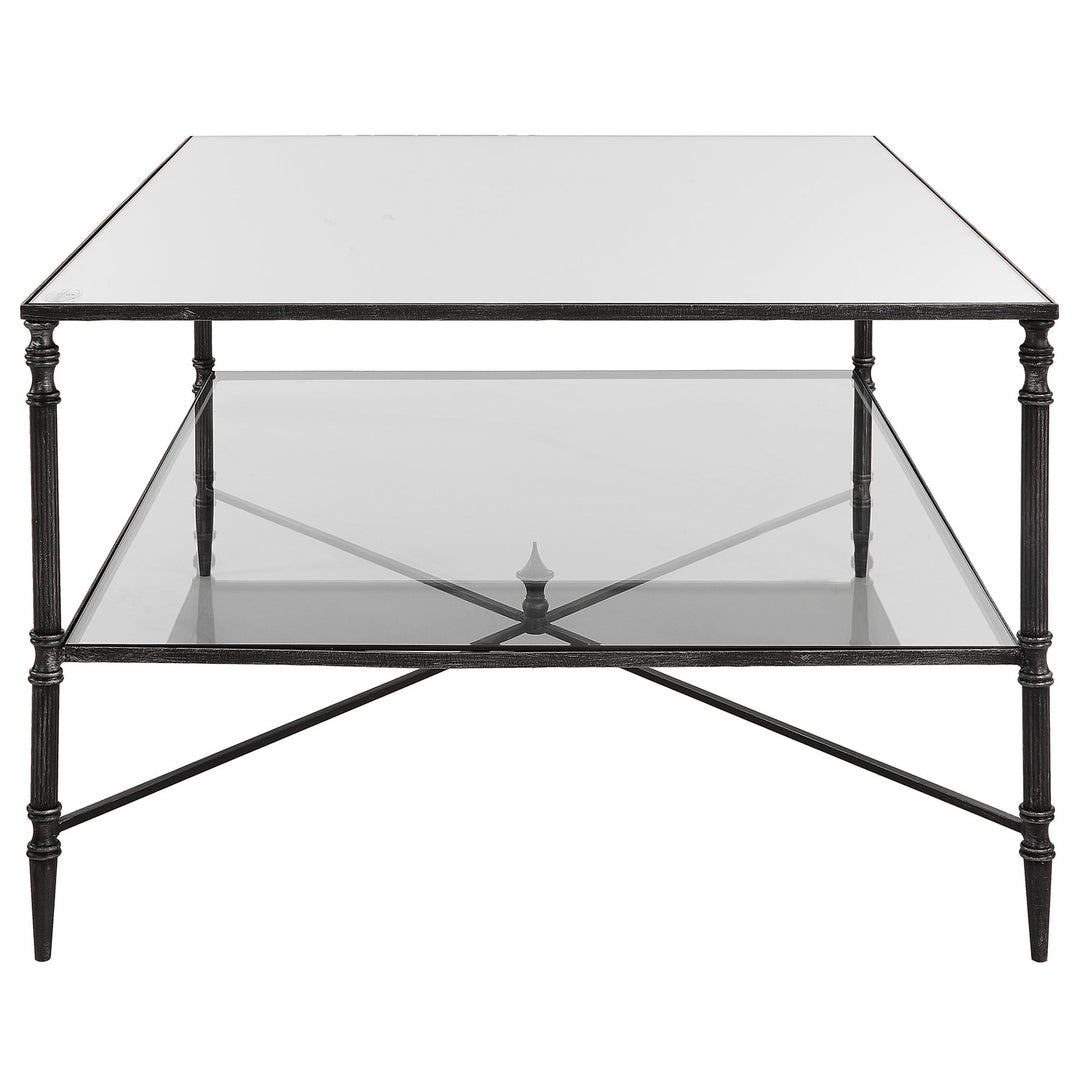 Henzler Mirrored Steel Coffee Table-Uttermost-UTTM-22985-Coffee Tables-4-France and Son
