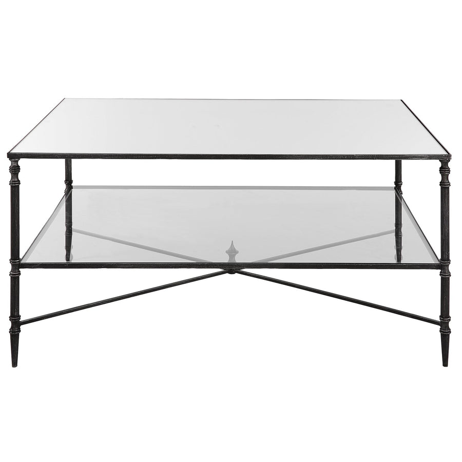 Henzler Mirrored Steel Coffee Table-Uttermost-UTTM-22985-Coffee Tables-1-France and Son