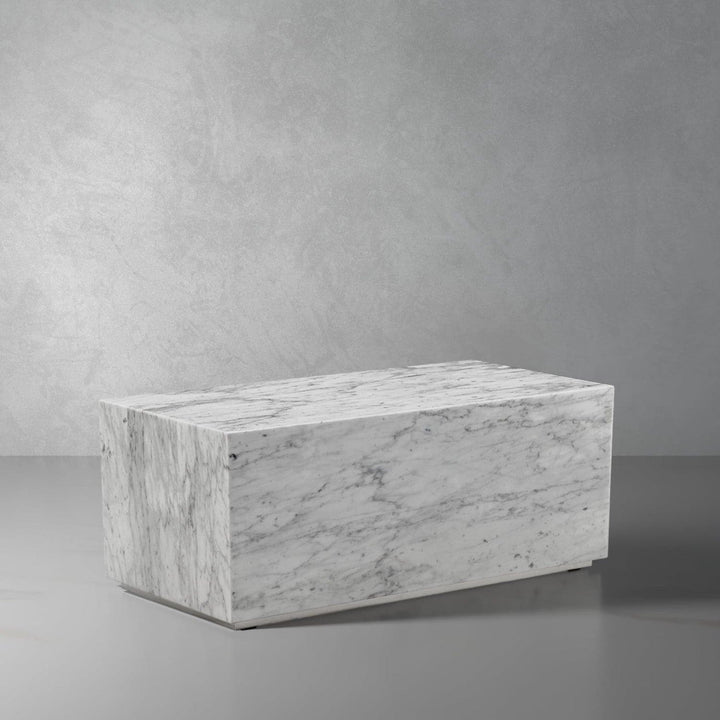 Marble Monolith Rectangle Coffee Table-France & Son-FVT150WHT-Coffee Tables-1-France and Son