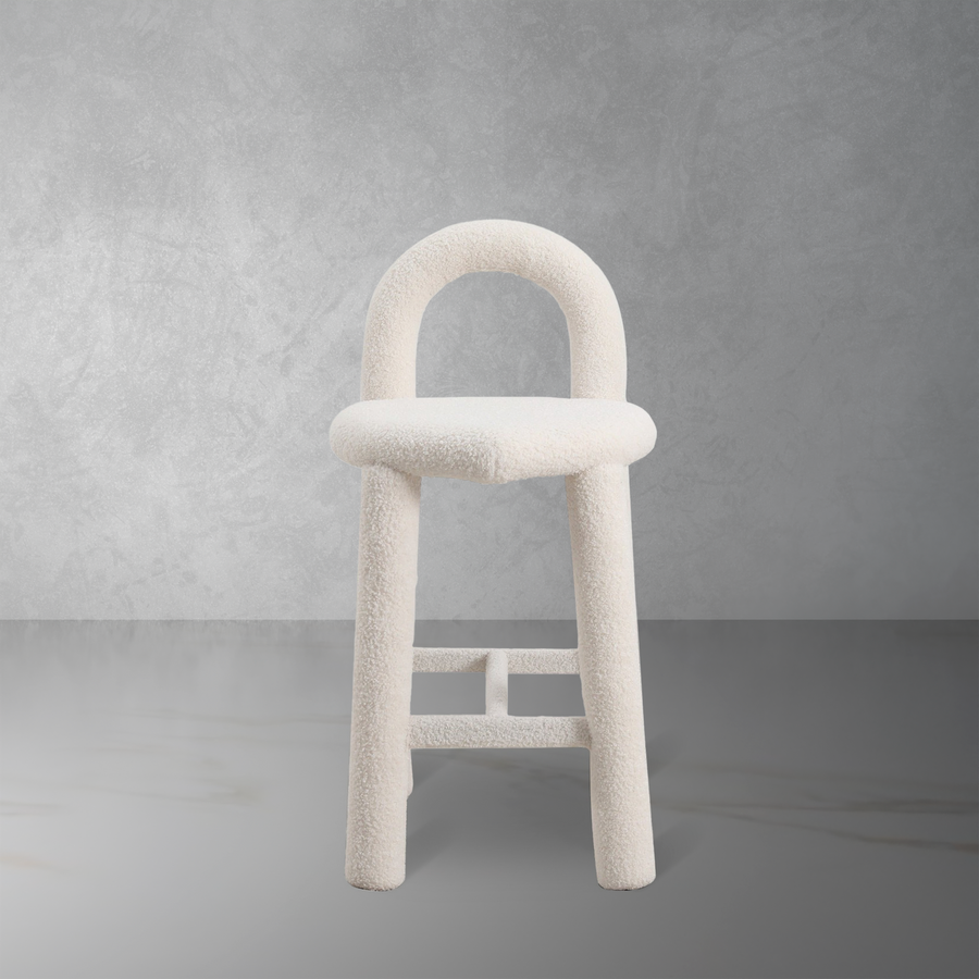 Bold Heart Counter Stool - Limited Edition Shearling-France & Son-FXS1883WHT-Bar Stools-1-France and Son