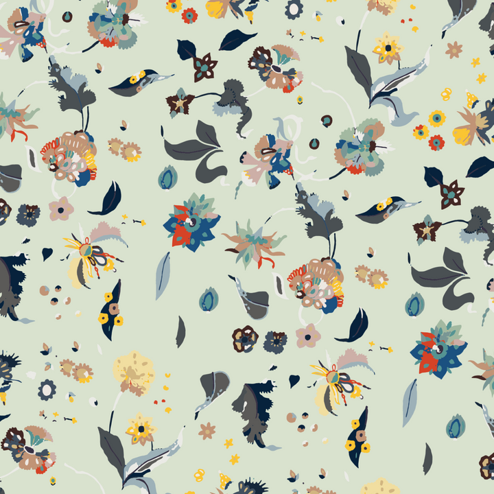 Floral Bliss Wallpaper-Mitchell Black-MITCHB-WC377-2-PM-10-Wall DecorPatterns Mixed-Premium Matte Paper-2-France and Son