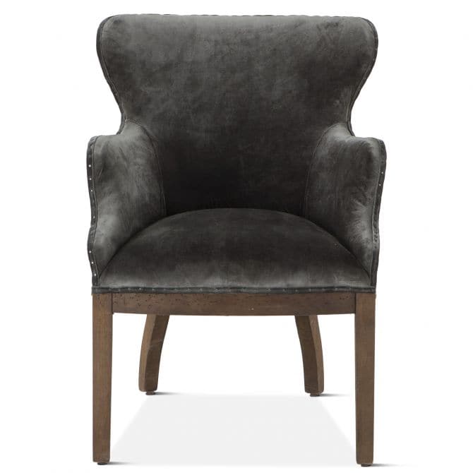 Elizabeth Velvet Exposed Frame Arm Chair-Home Trends & Designs-HOMETD-G205-1110-F1-78-Dining Chairs-1-France and Son
