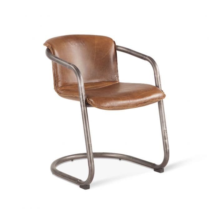 Portofino 22" Leather Dining Chair-Home Trends & Designs-HOMETD-GPF-DC22-Dining ChairsBerham Chestnut-2-France and Son