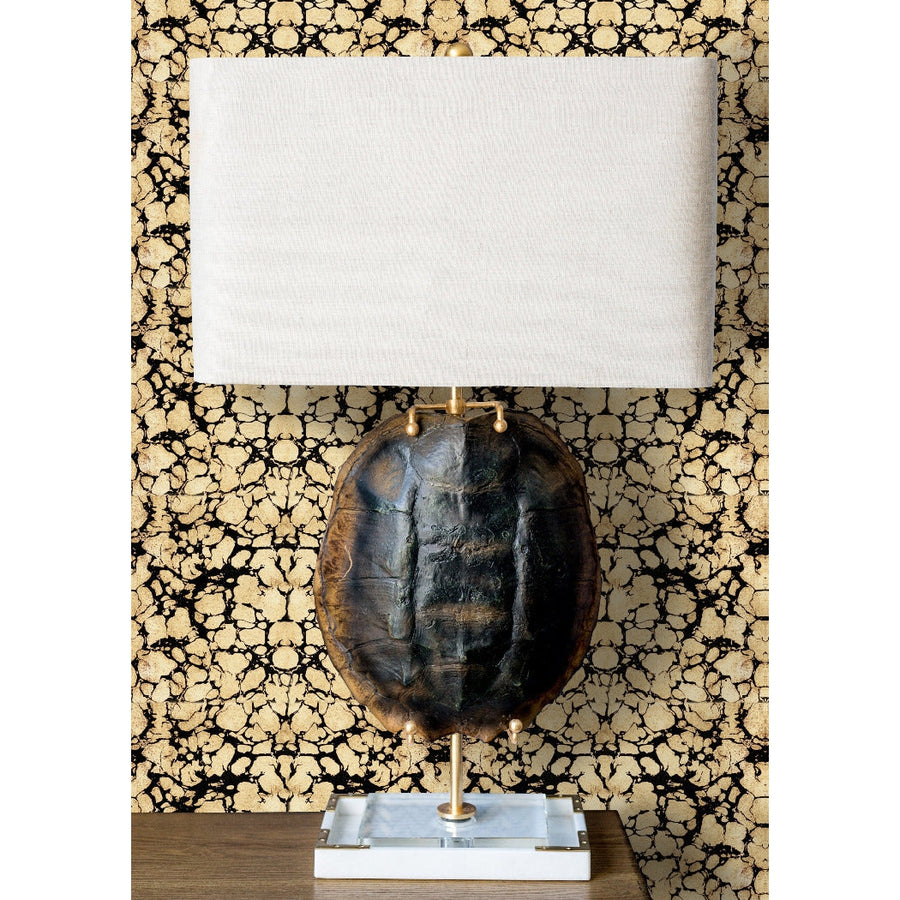 Golden Tortoise Wallpaper-Mitchell Black-MITCHB-WCAB454-PM-10-Wall DecorPatterns Golden Tortoise-Premium Matte Paper-2-France and Son