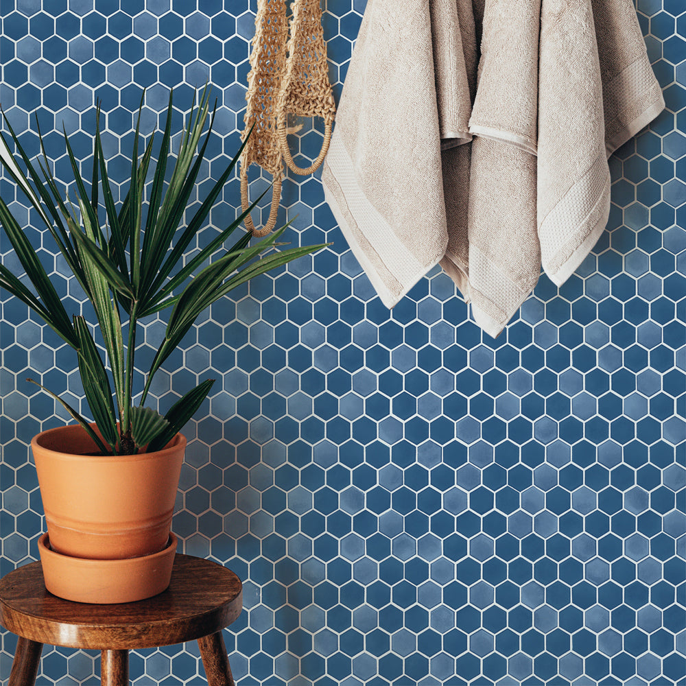 Hexagon Tile Peel And Stick Wallpaper-Tempaper & Co.-Tempaper-HD15018-Wall Paper-2-France and Son