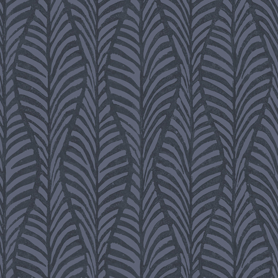 Block Print Leaves Peel And Stick Wallpaper-Tempaper & Co.-Tempaper-HD15020-Wall PaperIndigo-1-France and Son