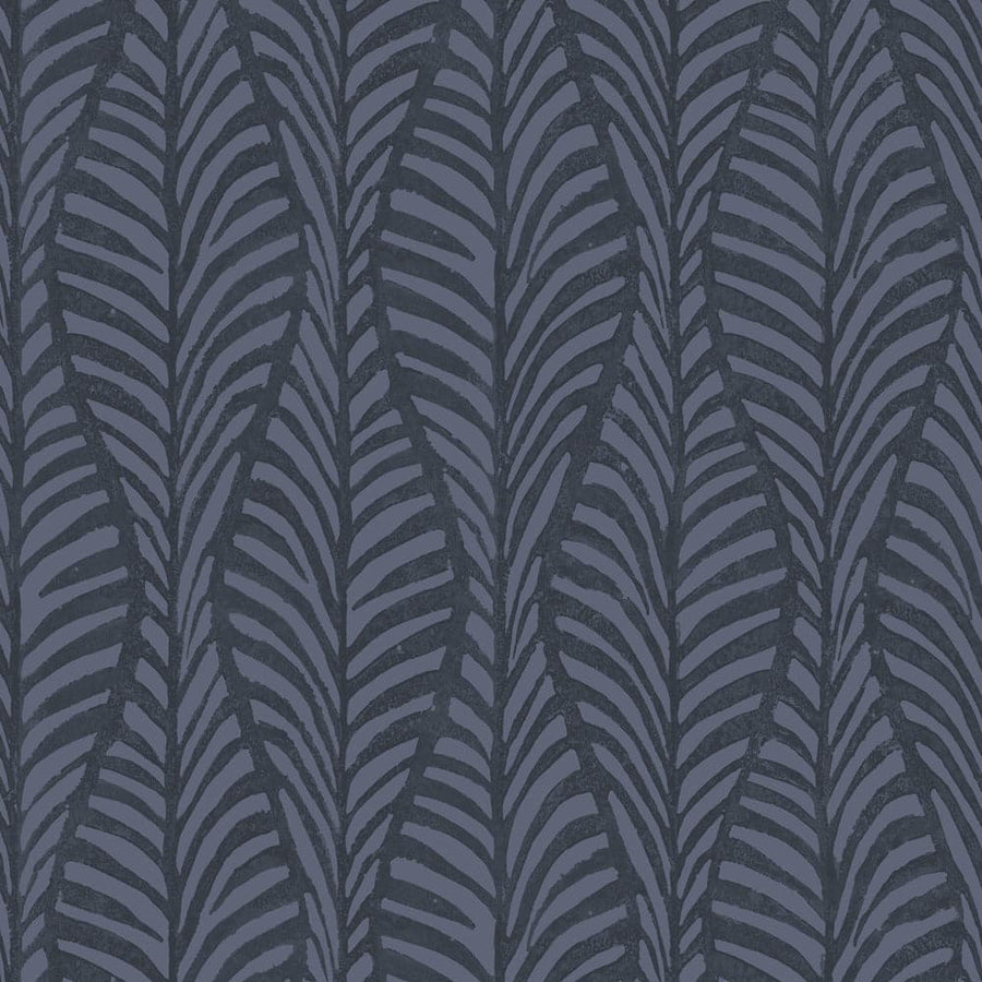 Block Print Leaves Peel And Stick Wallpaper-Tempaper & Co.-Tempaper-HD15020-Wall PaperIndigo-1-France and Son