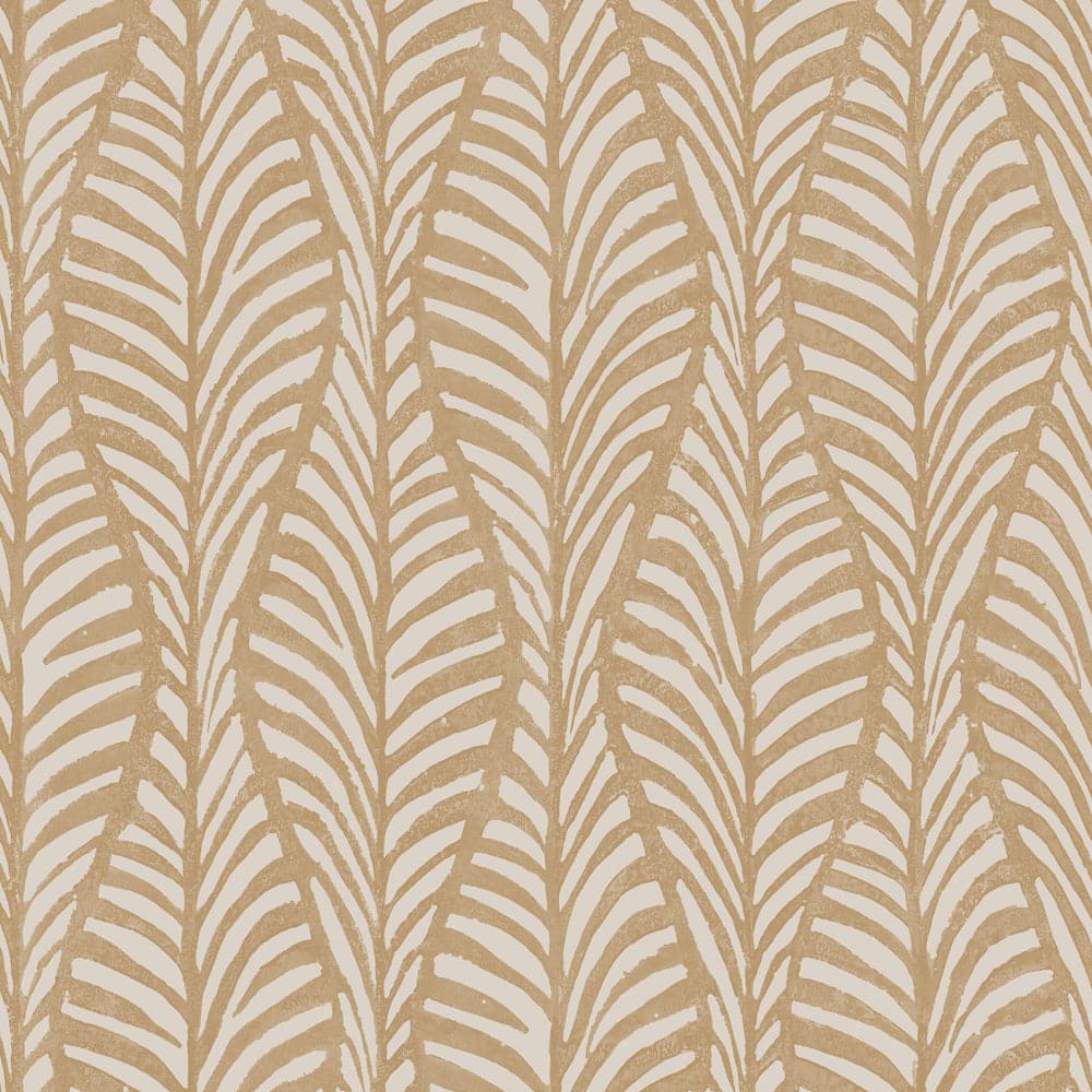 Block Print Leaves Peel And Stick Wallpaper-Tempaper & Co.-Tempaper-HD15021-Wall PaperSand-4-France and Son