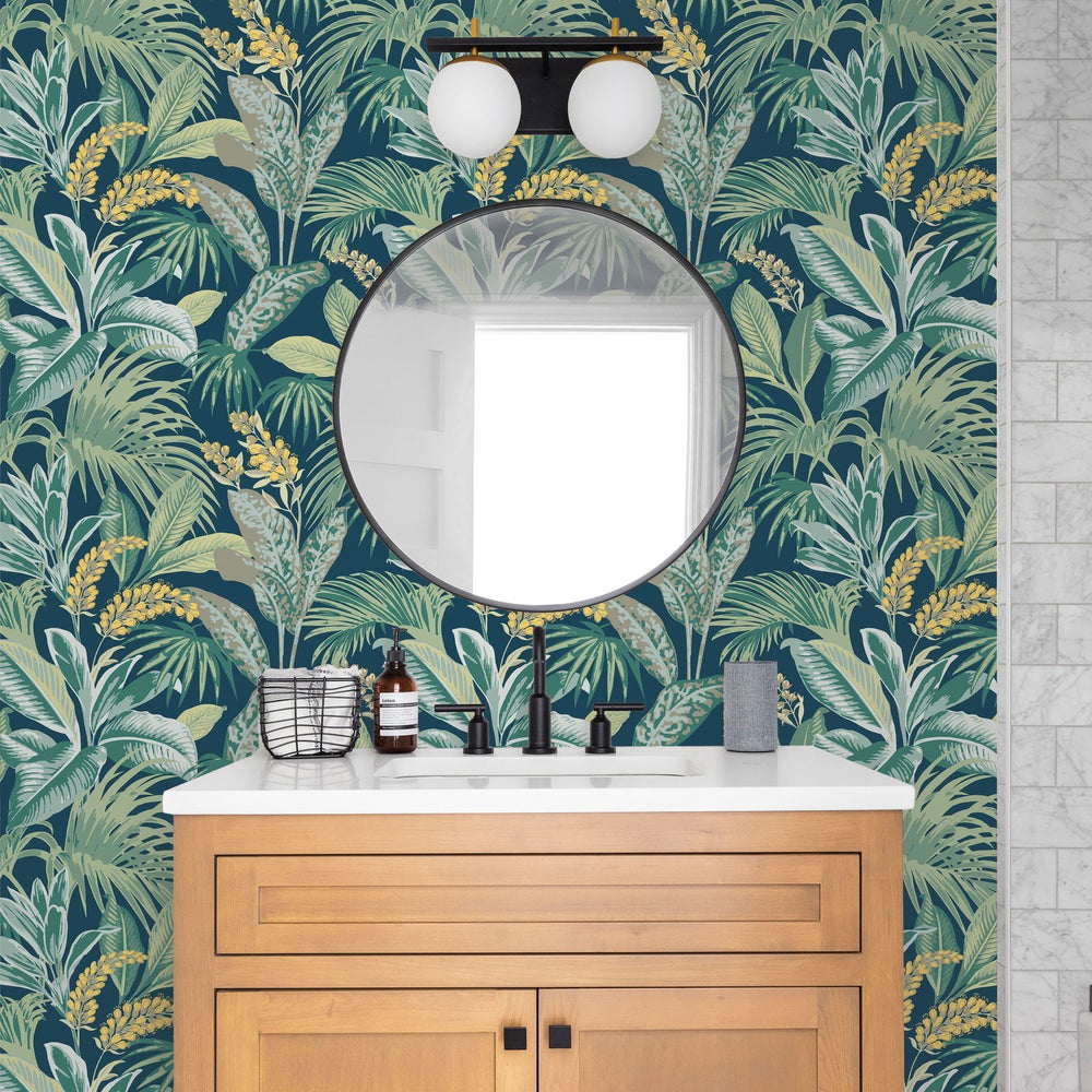 Havana Palm Peel And Stick Wallpaper-Tempaper & Co.-Tempaper-HP15015-Wall PaperNavy Nights-2-France and Son