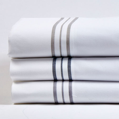 Hem Stripe Sheet Set-Ann Gish-ANNGISH-YSETSSCSCK-WHI-GRY-BeddingWhite Grey-Cal King-3-France and Son