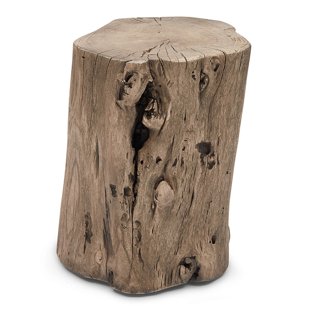 Solid Wood Stump-Urbia-URBIA-IL-STUMP-GY-Decorative ObjectsSandblasted Grey-2-France and Son