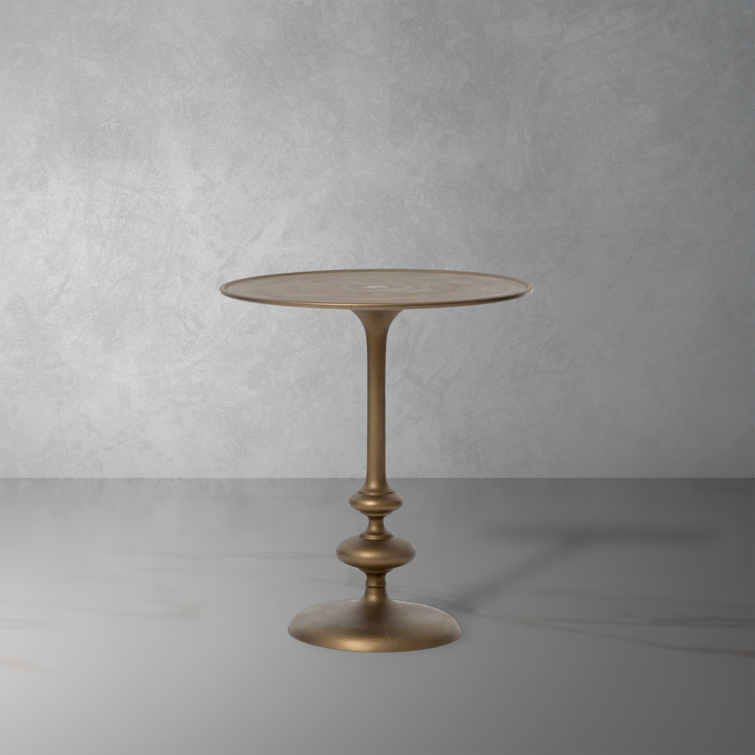 Marlow Matchstick Pedestal Table - Matte Brass-Four Hands-FH-IMAR-07-MBR-Side Tables-1-France and Son