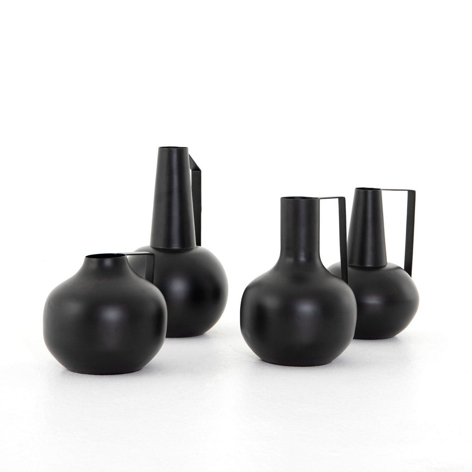 Aleta Vases Set Of 4 Iron Matte Black France And Son