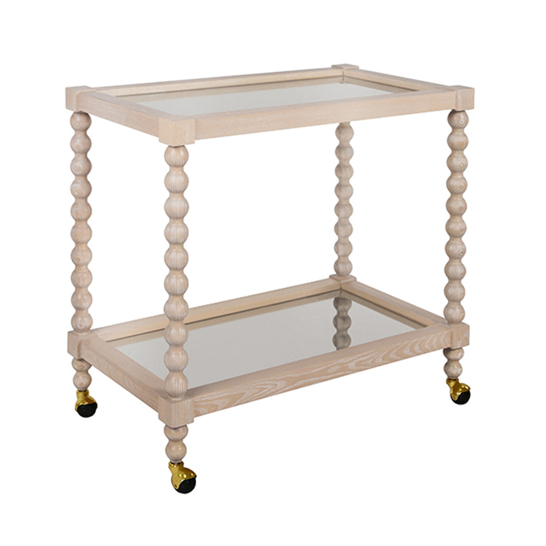 Isadore Bar Cart-Worlds Away-WORLD-ISADORE CO-Bar StorageLight Cerused Oak Finish-3-France and Son