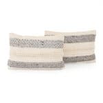 Textured Stripe Pillow, Set Of 2 - Grey, Natural