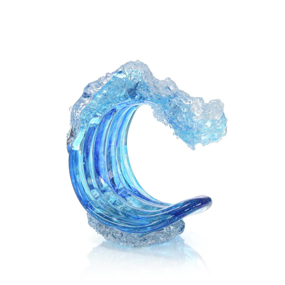 Ocean Blue Waves Handblown Glass Sculpture-John Richard-JR-JRA-14072-Decorative ObjectsStyle II-2-France and Son