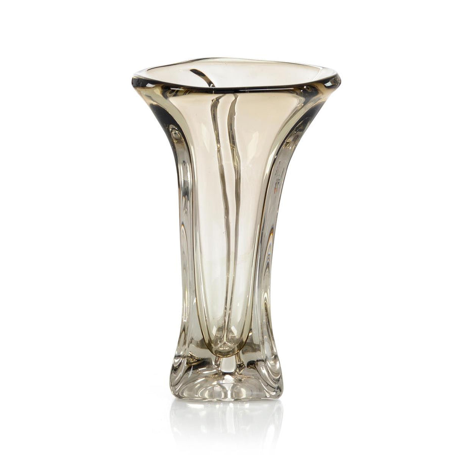 Abstract Brown Handblown Glass Vase-John Richard-JR-JRA-14284-VasesI-1-France and Son