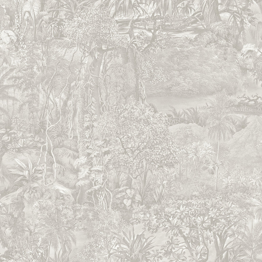 Jungle Toile Peel And Stick Wallpaper-Tempaper & Co.-Tempaper-JT5246-Wall PaperCountryside Grey-1-France and Son