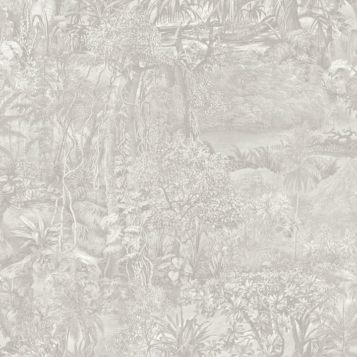 Jungle Toile Peel And Stick Wallpaper-Tempaper & Co.-Tempaper-JT5246-Wall PaperCountryside Grey-1-France and Son