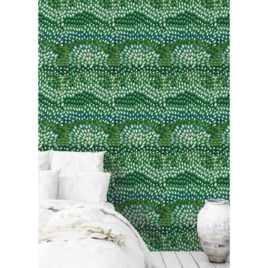 Jardine Wallpaper-Mitchell Black-MITCHB-WCJT16-BG-PM-10-Wall DecorPatterns Black/Green-Premium Matte Paper-2-France and Son