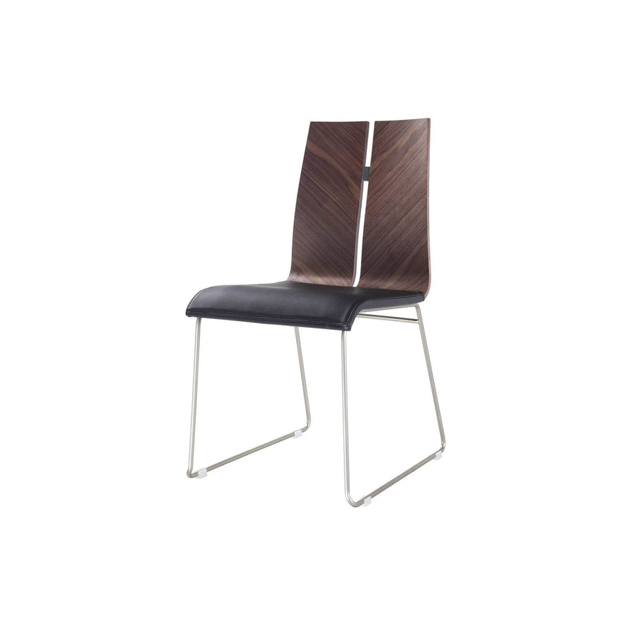 Lauren Dining Chair-Whiteline Modern Living-WHITELINE-DC1191-WLT-BLK-Dining ChairsWalnut and Black-1-France and Son