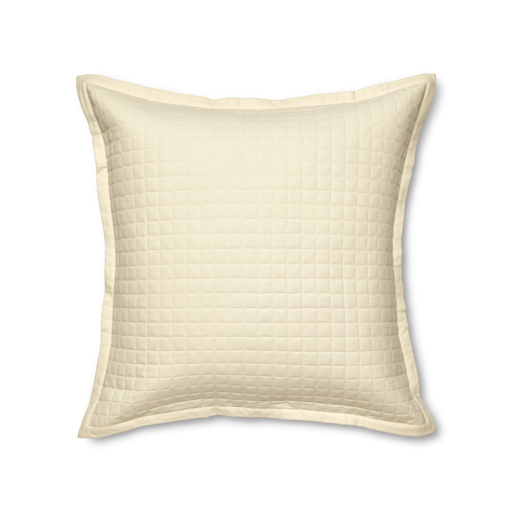 Linen Cotton Ready-To-Bed Quilted Sham-Ann Gish-BeddingCream-Standard-1-France and Son