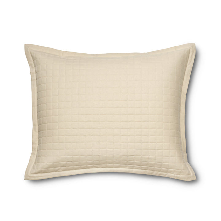 Linen Cotton Ready-To-Bed Quilted Sham-Ann Gish-BeddingCream-Standard-3-France and Son